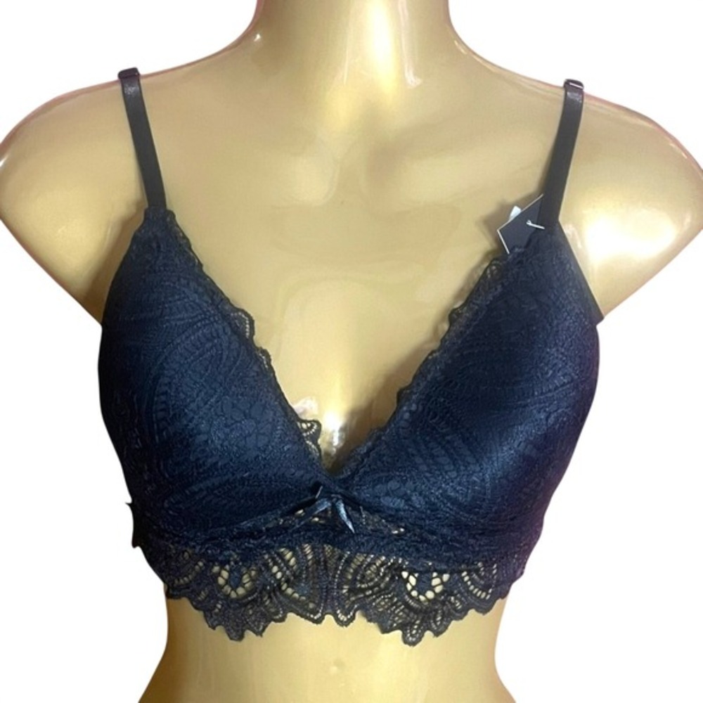Frederick's Finley Lace Bralette Padded Black NWT Medium M
